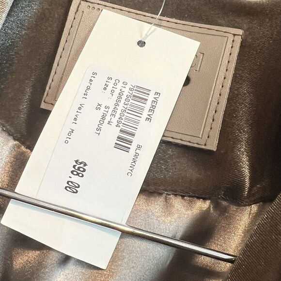 New Blank NYC Womens Size XS Stardust Velvet Moto Jacket Zip Up Cropped - Picture 3 of 11